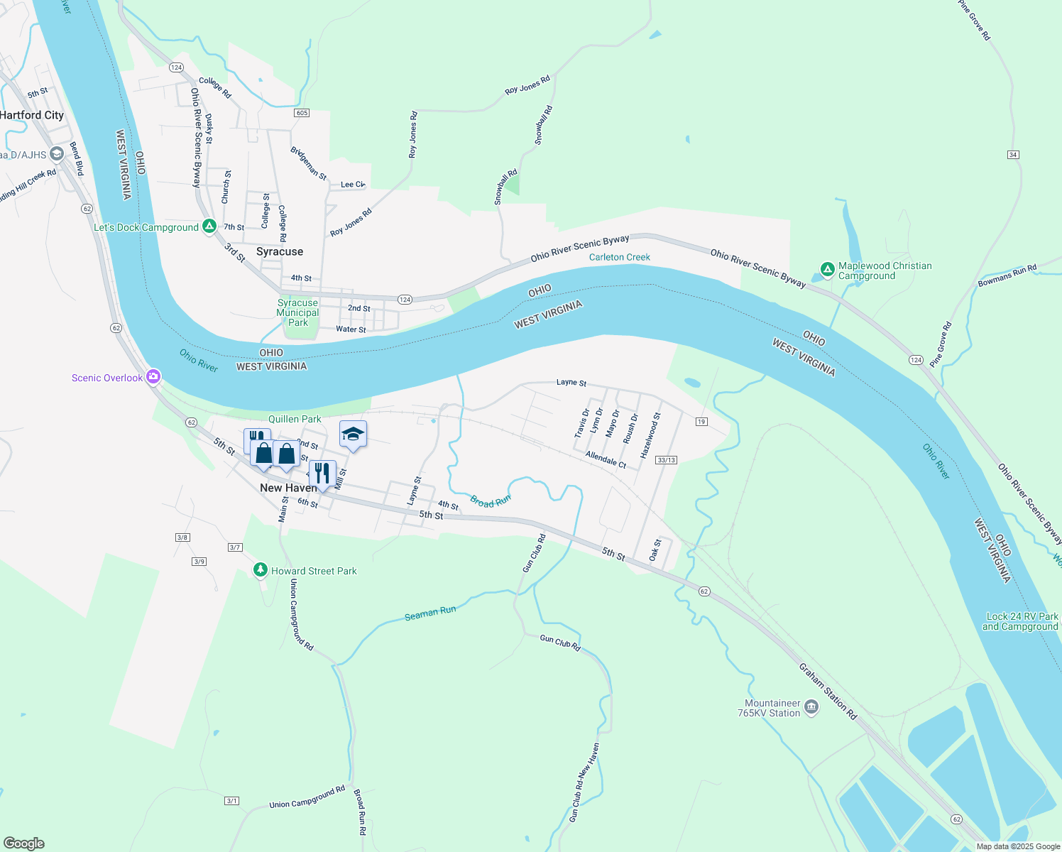 map of restaurants, bars, coffee shops, grocery stores, and more near 100 Hickory St in New Haven