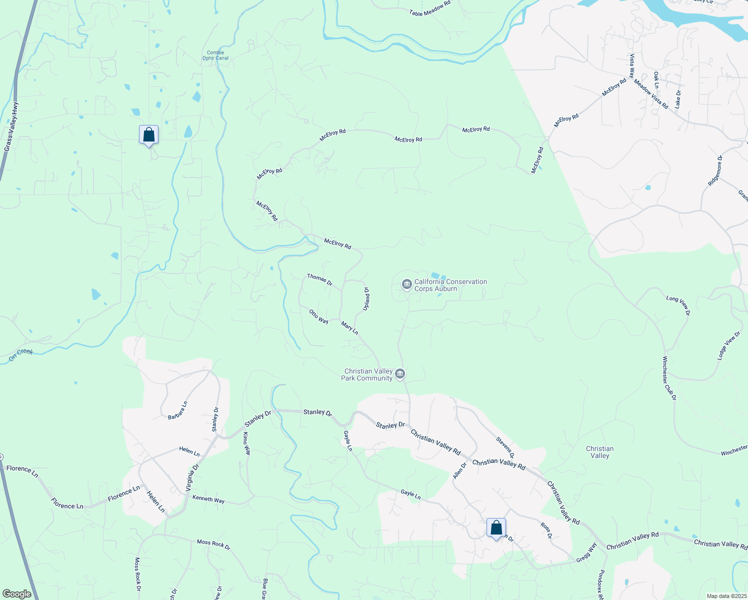 map of restaurants, bars, coffee shops, grocery stores, and more near 3720 Upland Drive in Auburn