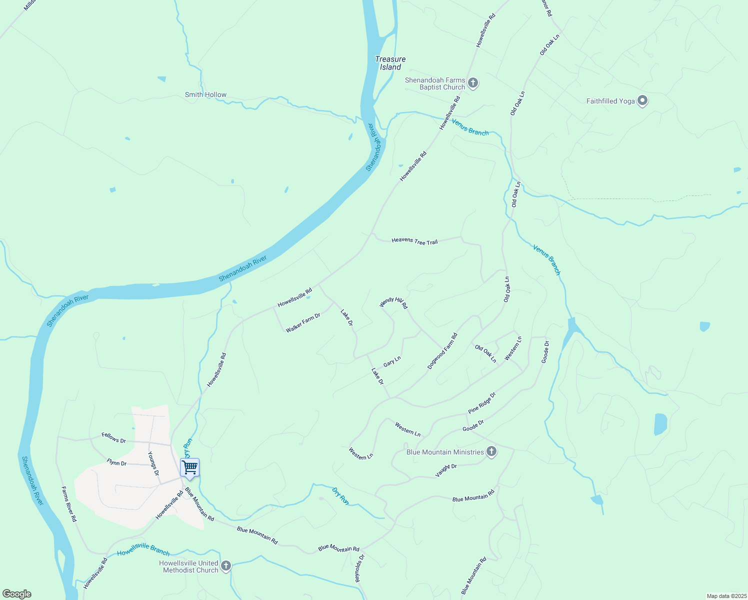 map of restaurants, bars, coffee shops, grocery stores, and more near 363 Wendy Hill Road in Front Royal