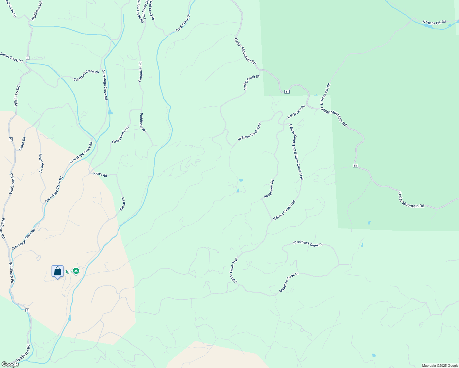 map of restaurants, bars, coffee shops, grocery stores, and more near 901 West Bison Creek Trail in Divide