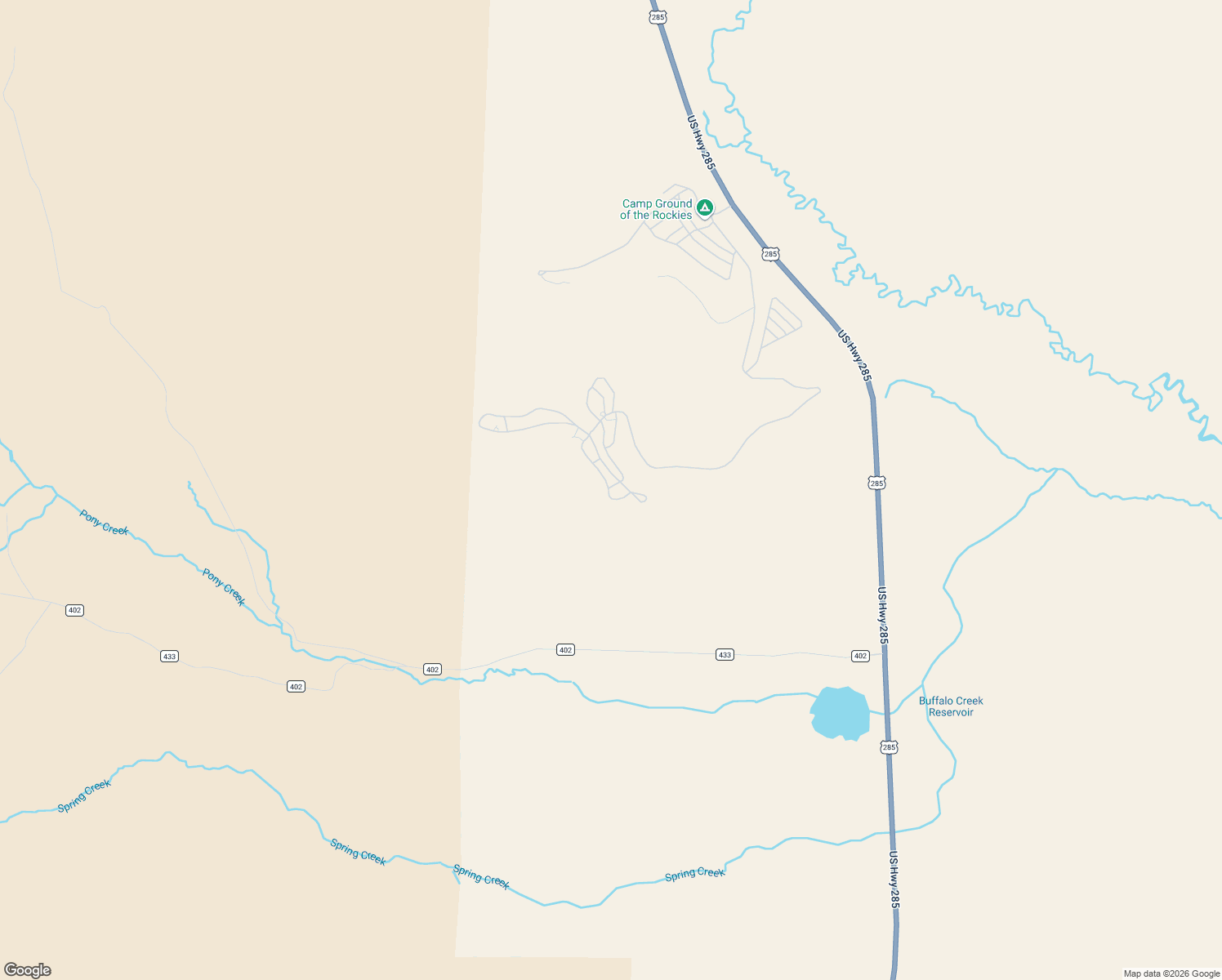 map of restaurants, bars, coffee shops, grocery stores, and more near 1756 Narrow Gauge Road in Hartsel