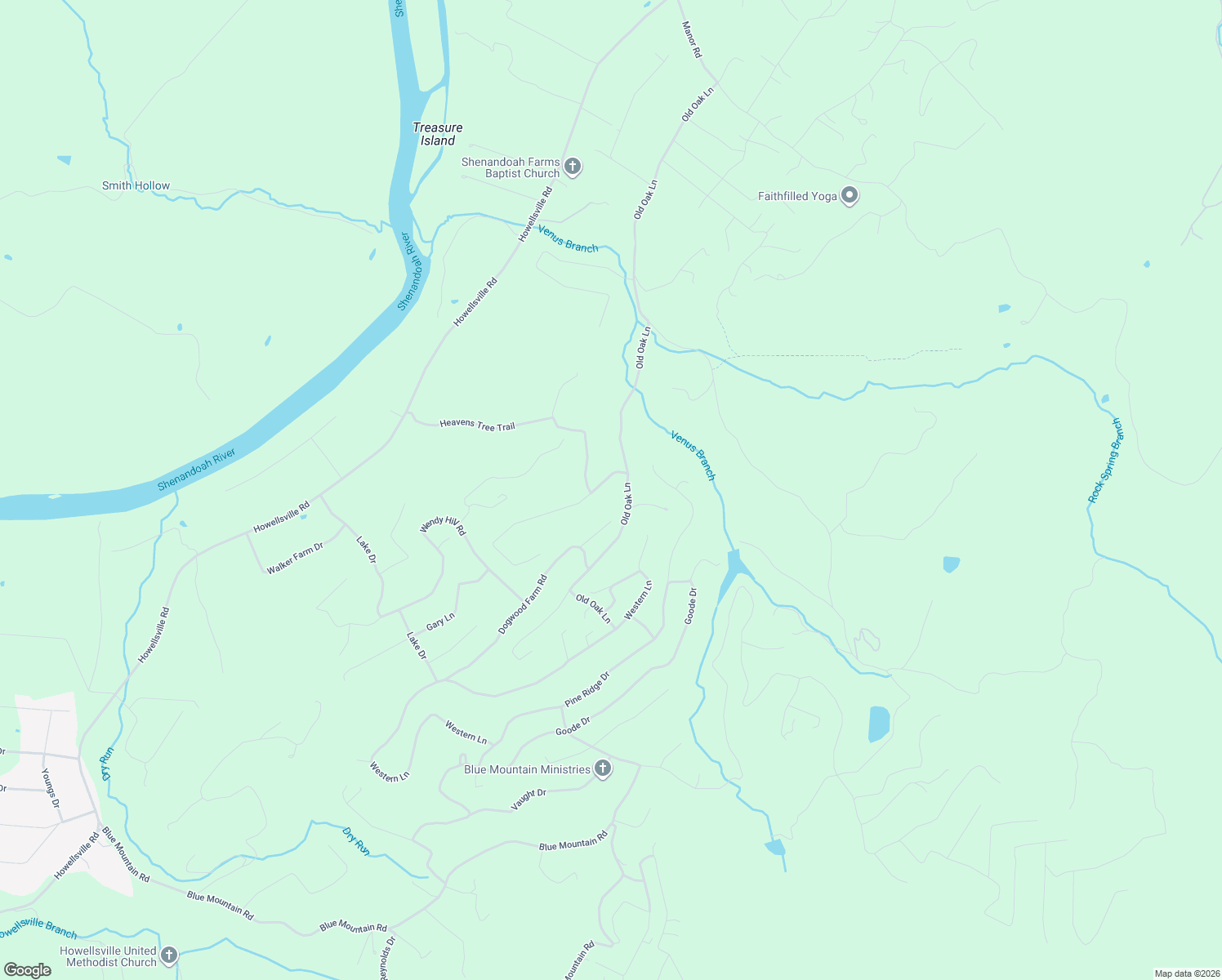 map of restaurants, bars, coffee shops, grocery stores, and more near 91 Old Oregon Road in Front Royal