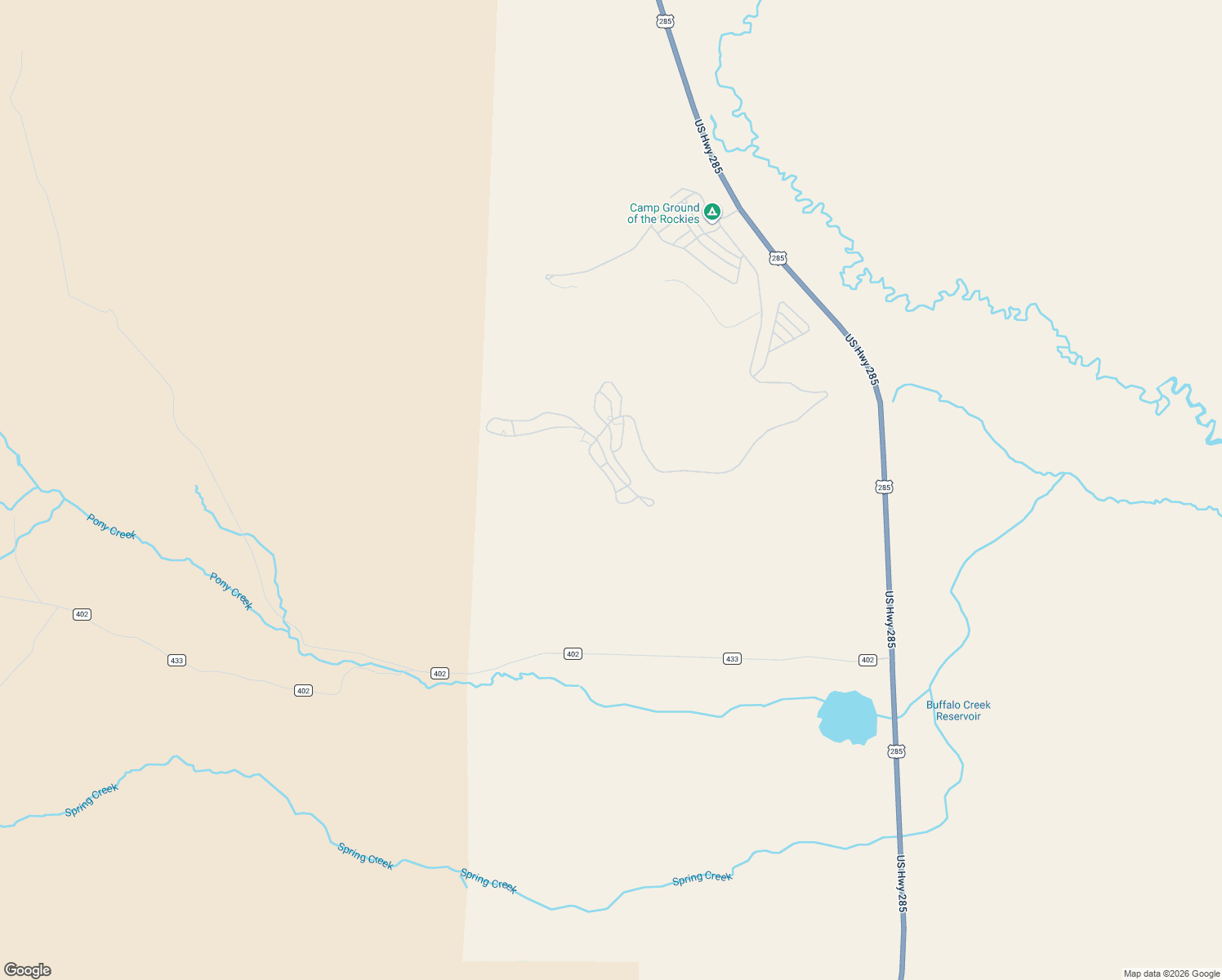 map of restaurants, bars, coffee shops, grocery stores, and more near 1756 Narrow Gauge Road in Hartsel