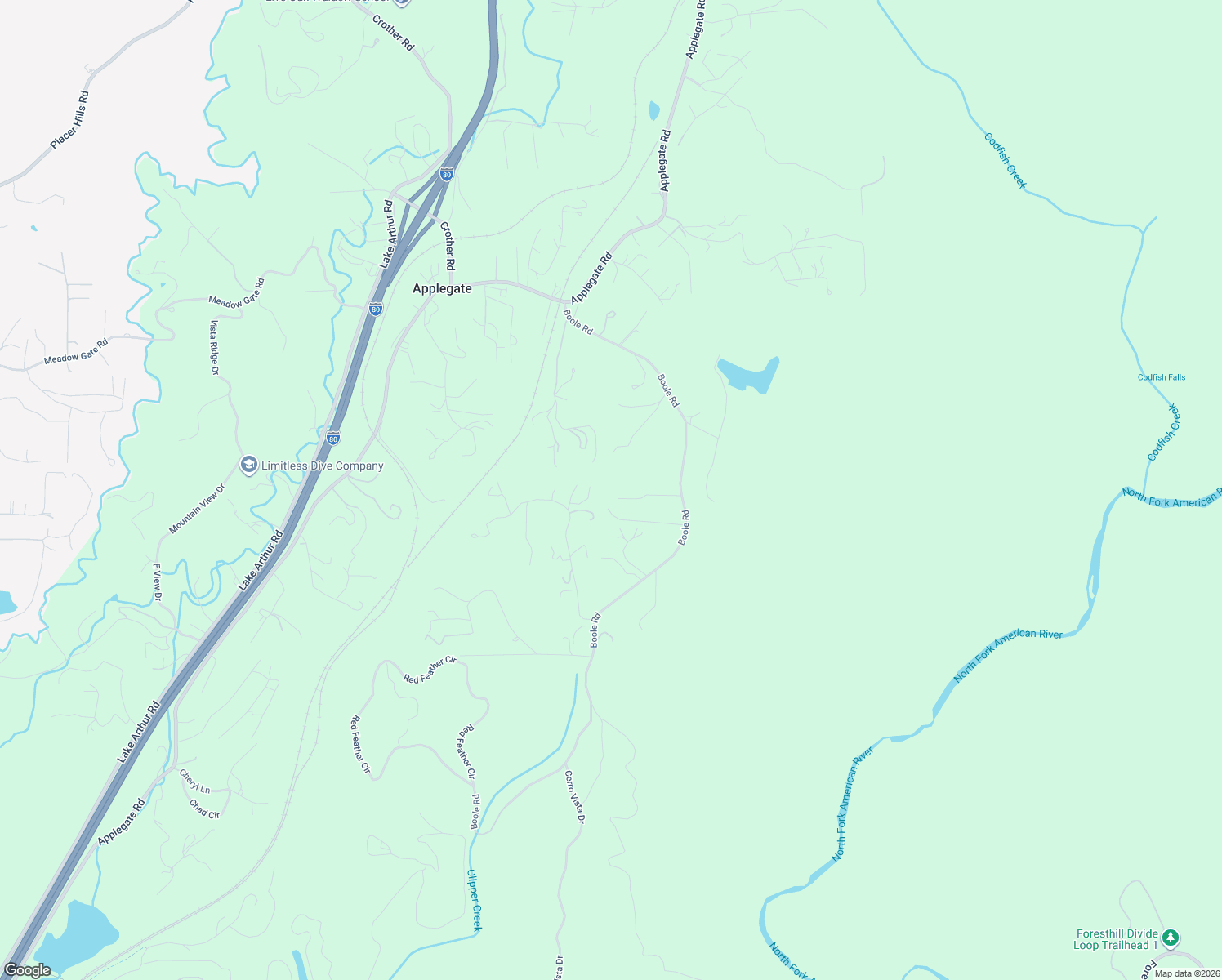 map of restaurants, bars, coffee shops, grocery stores, and more near 1144 Boole Road in Applegate
