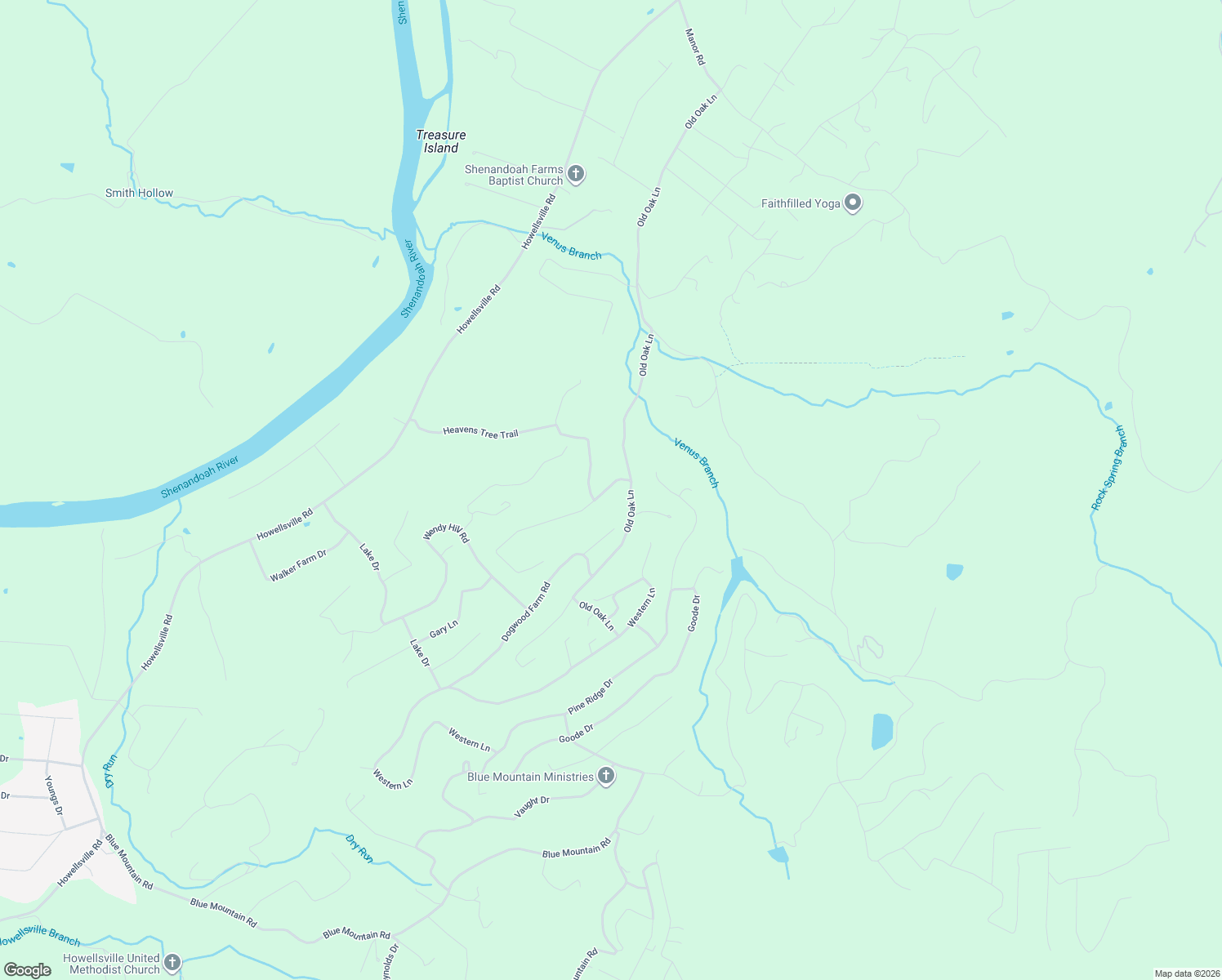 map of restaurants, bars, coffee shops, grocery stores, and more near 91 Old Oregon Road in Front Royal