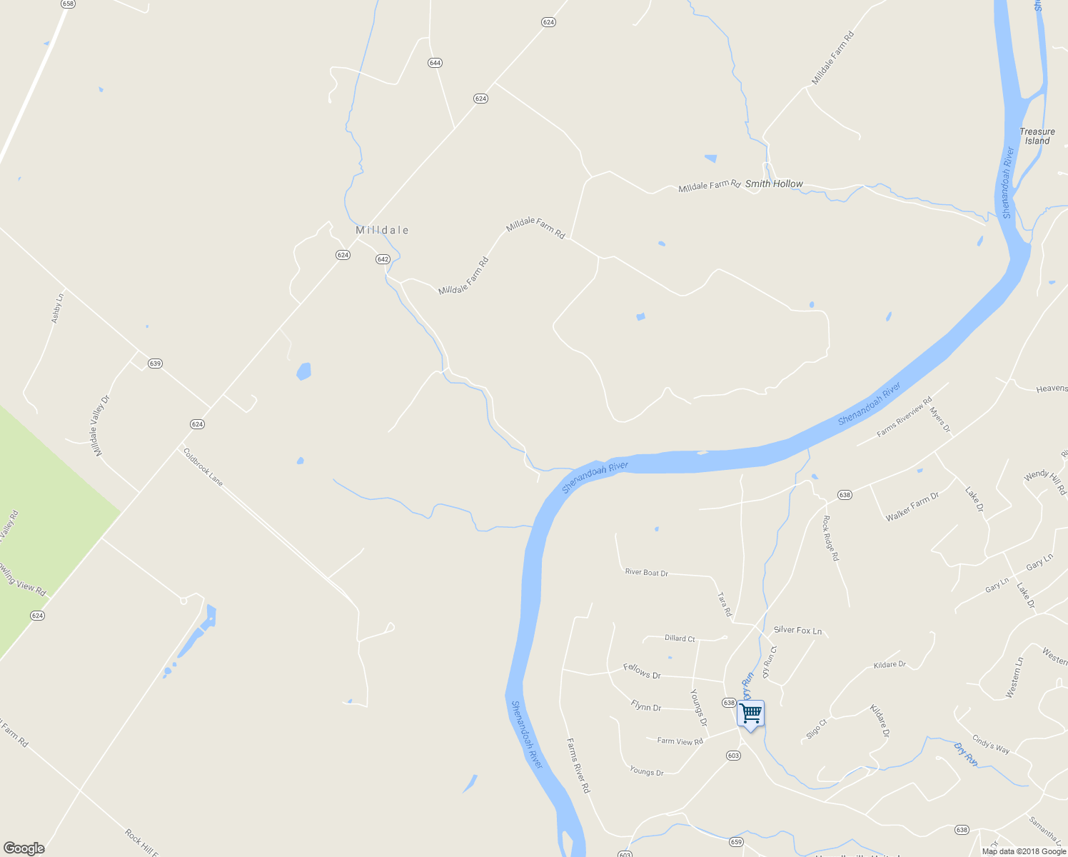map of restaurants, bars, coffee shops, grocery stores, and more near 853 Milldale Hollow Rd in Front Royal