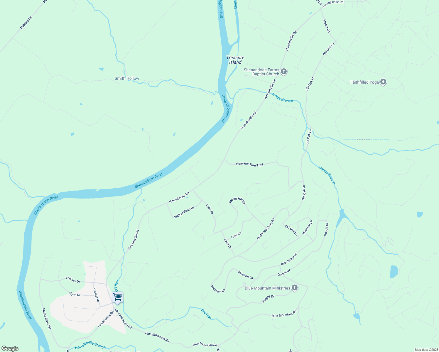 map of restaurants, bars, coffee shops, grocery stores, and more near 4950 Howellsville Road in Front Royal