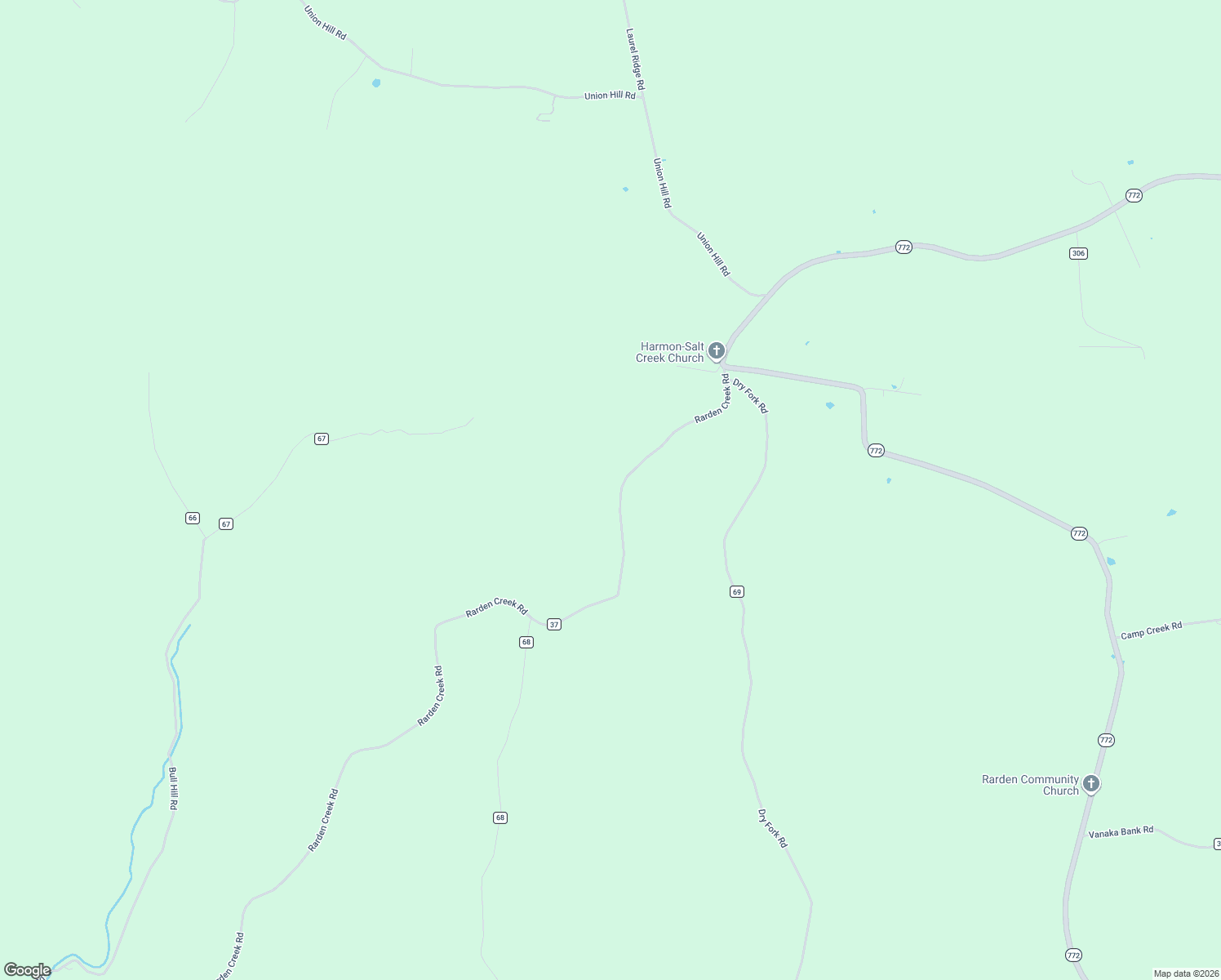 map of restaurants, bars, coffee shops, grocery stores, and more near 6673 Rarden Creek Road in Rarden