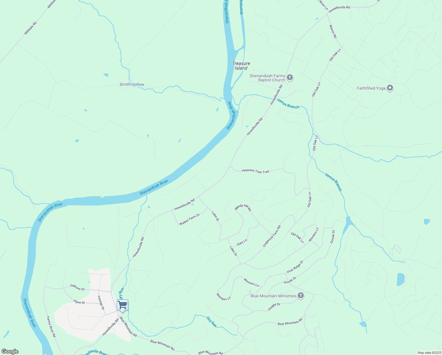 map of restaurants, bars, coffee shops, grocery stores, and more near 4950 Howellsville Road in Front Royal