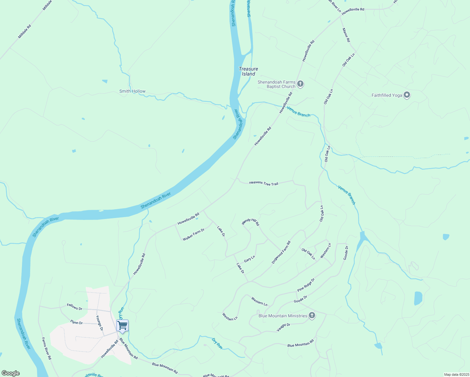 map of restaurants, bars, coffee shops, grocery stores, and more near 4980 Howellsville Road in Front Royal