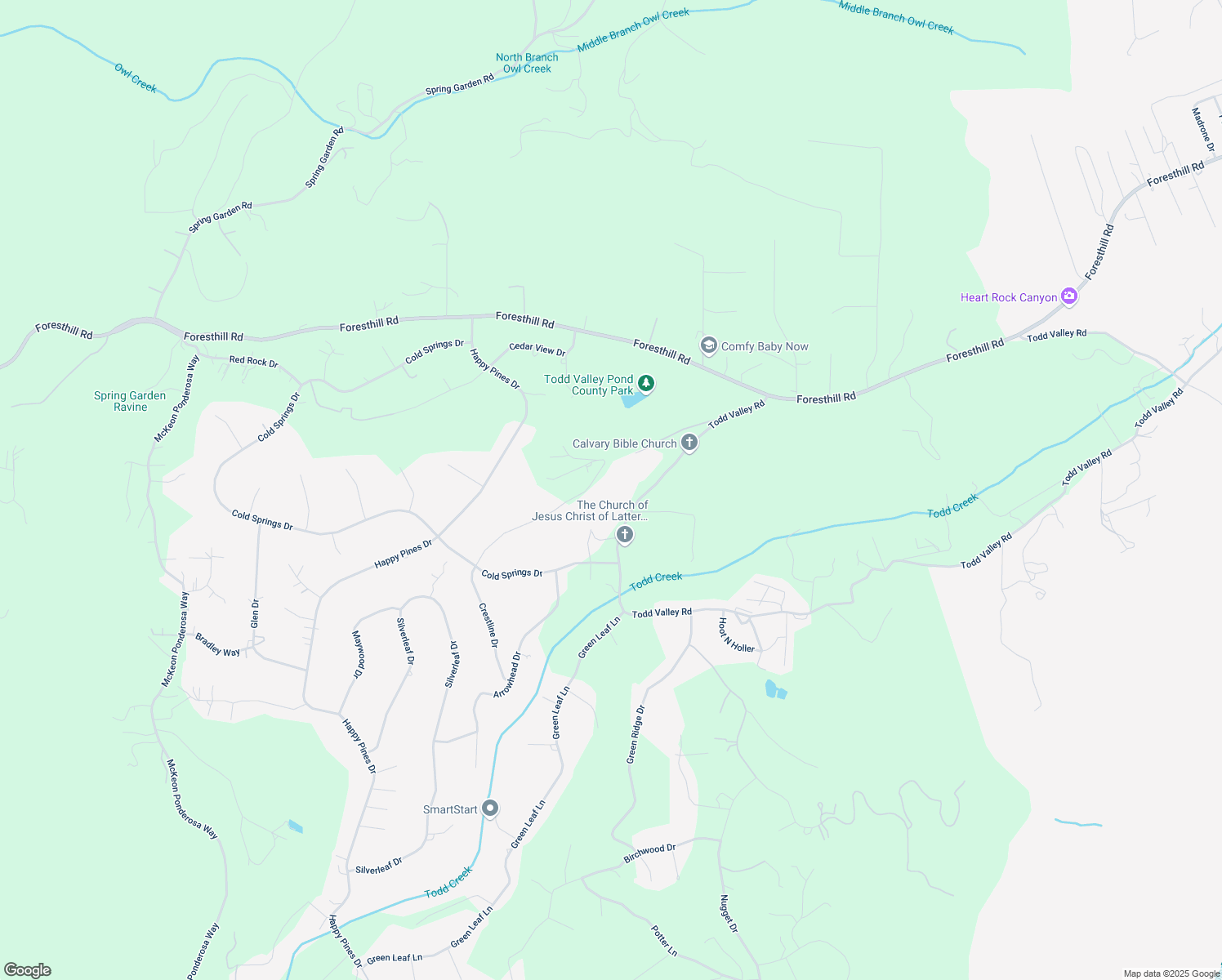 map of restaurants, bars, coffee shops, grocery stores, and more near 5239 Crestline Drive in Foresthill