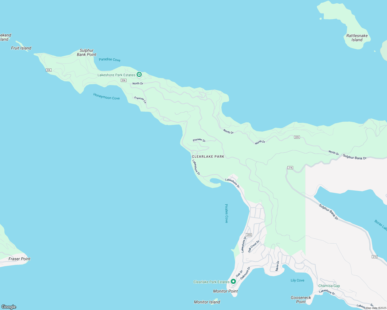 map of restaurants, bars, coffee shops, grocery stores, and more near 10920 Lakeshore Drive in Clearlake
