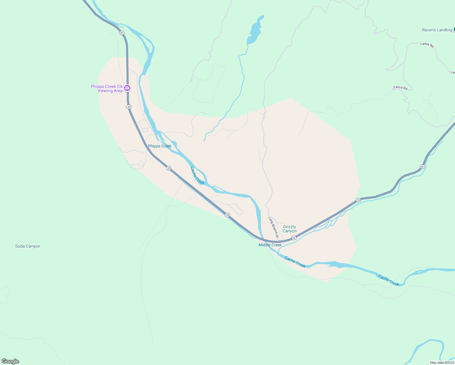 map of restaurants, bars, coffee shops, grocery stores, and more near East Highway 20 in CLEARLAKE OKS