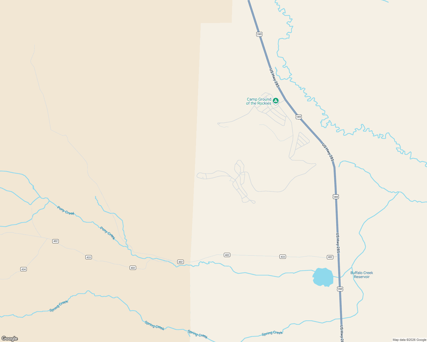 map of restaurants, bars, coffee shops, grocery stores, and more near 491 Lantern Loop in Hartsel