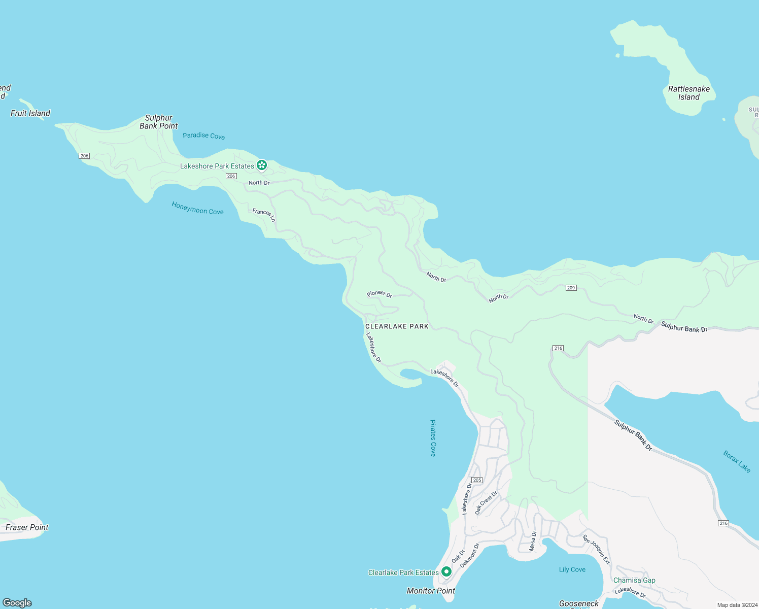map of restaurants, bars, coffee shops, grocery stores, and more near 11178 Pioneer Drive in Clearlake