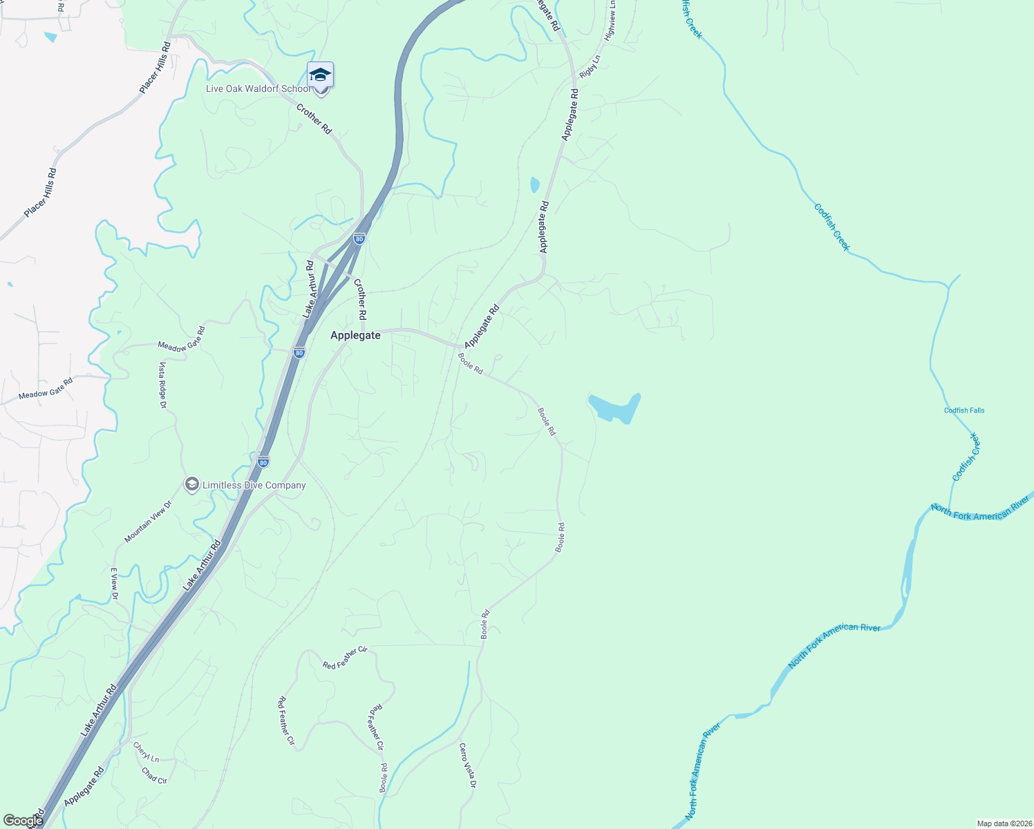 map of restaurants, bars, coffee shops, grocery stores, and more near 780 Boole Road in Applegate