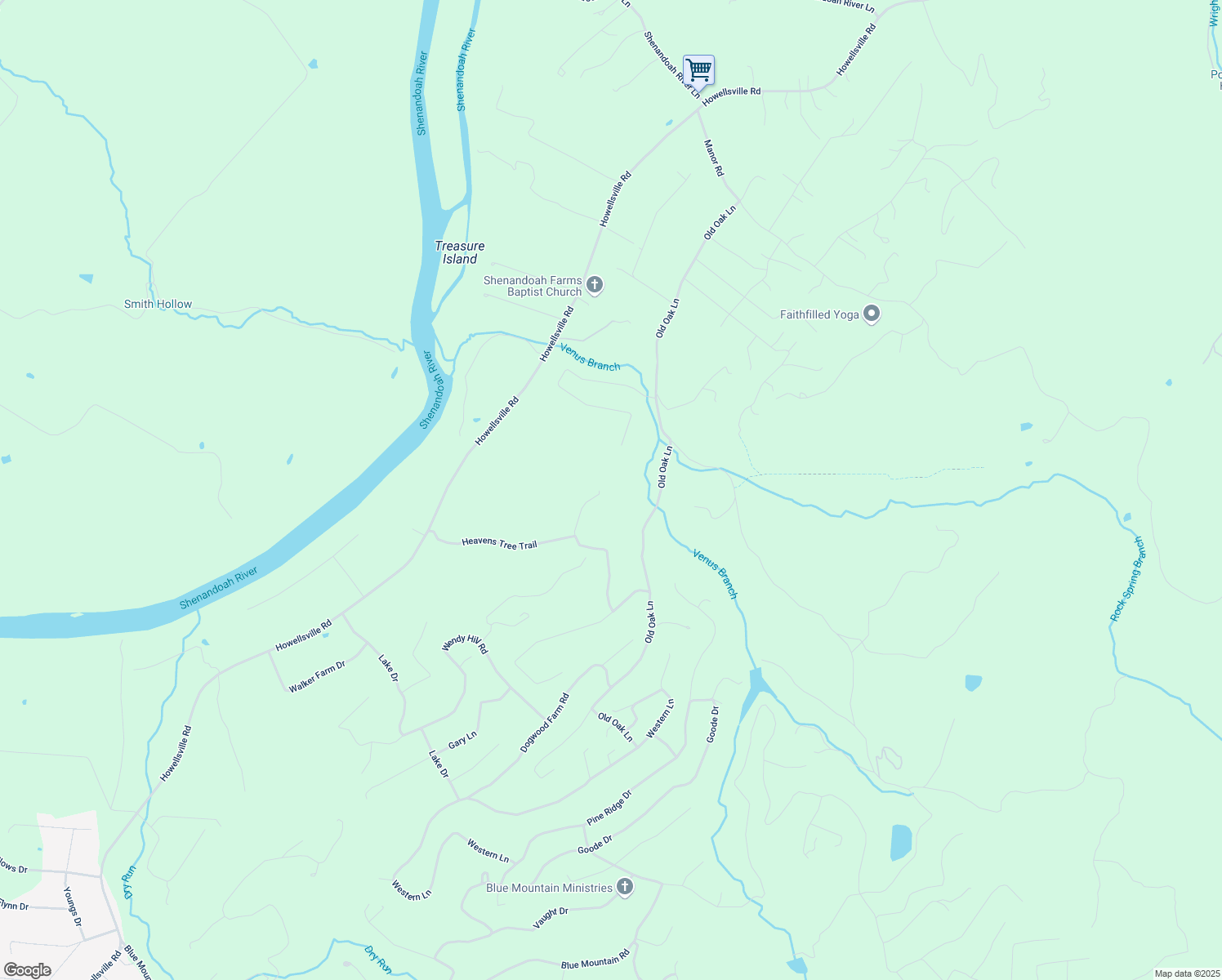map of restaurants, bars, coffee shops, grocery stores, and more near 444 Timberline Ridge Road in Front Royal