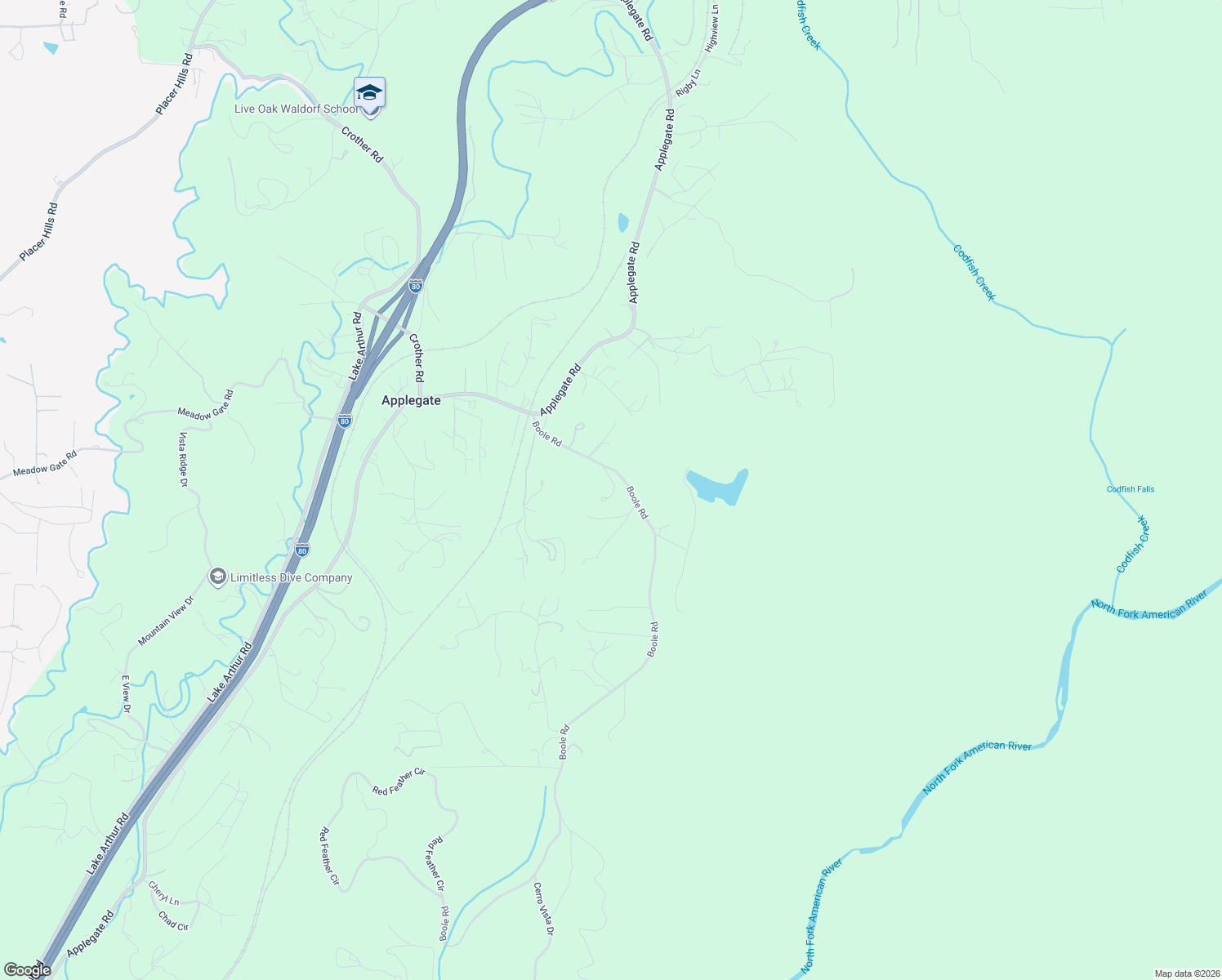 map of restaurants, bars, coffee shops, grocery stores, and more near 780 Boole Road in Applegate