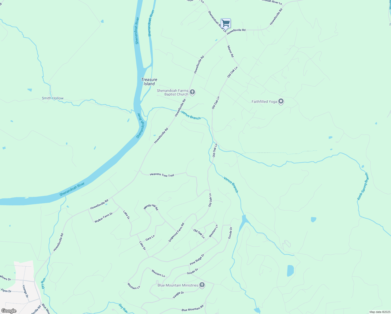 map of restaurants, bars, coffee shops, grocery stores, and more near 444 Timberline Ridge Road in Front Royal