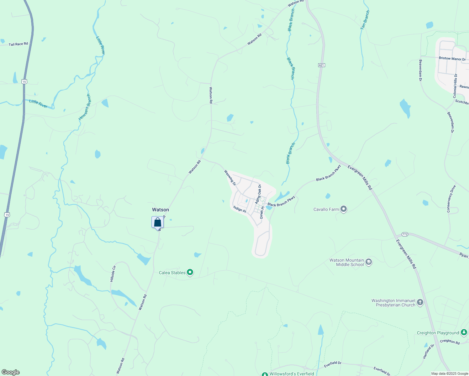 map of restaurants, bars, coffee shops, grocery stores, and more near 40999 Waxwing Drive in Leesburg