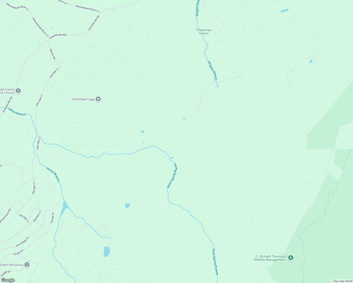 map of restaurants, bars, coffee shops, grocery stores, and more near in Shenandoah Farms