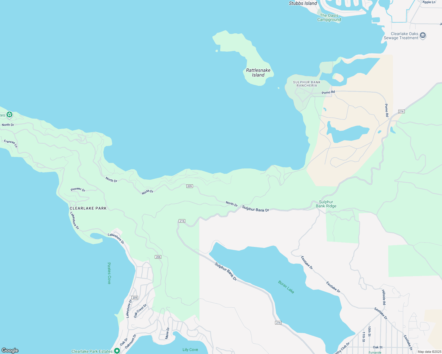 map of restaurants, bars, coffee shops, grocery stores, and more near 12150 North Drive in Clearlake
