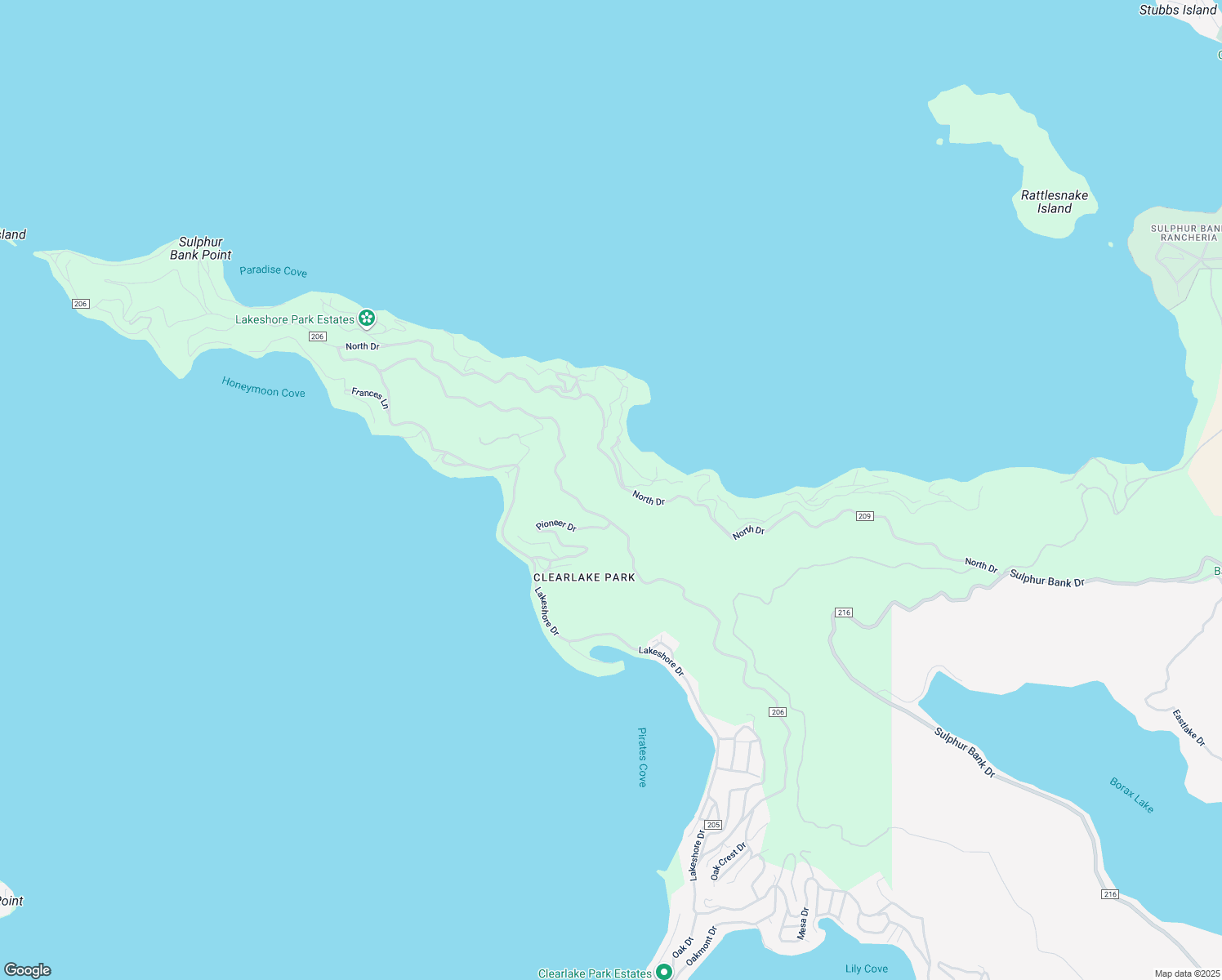 map of restaurants, bars, coffee shops, grocery stores, and more near 11285 North Drive in Clearlake