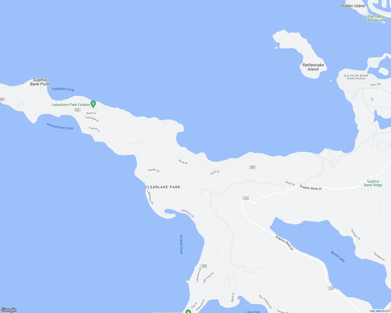 map of restaurants, bars, coffee shops, grocery stores, and more near 11420 North Drive in Clearlake