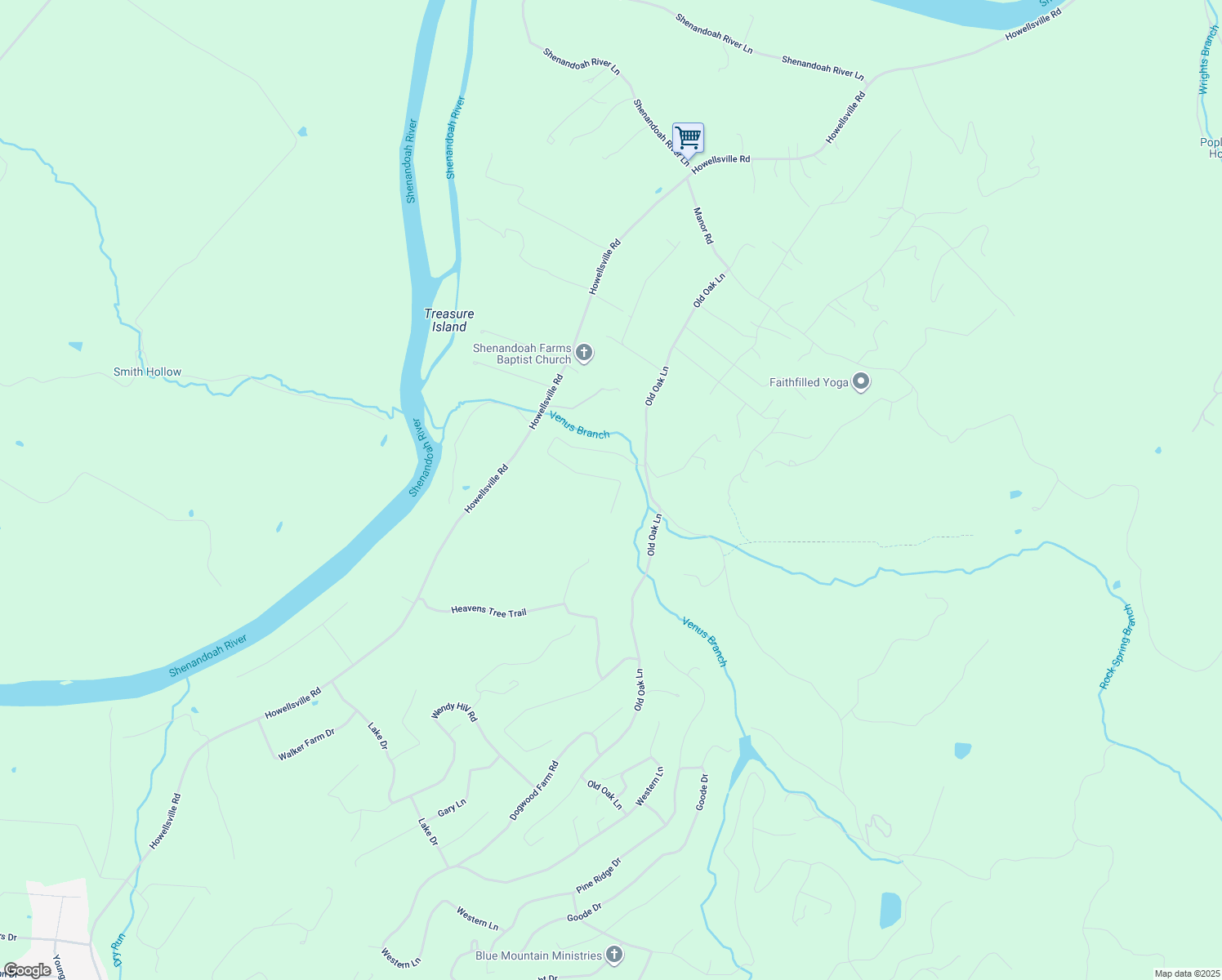 map of restaurants, bars, coffee shops, grocery stores, and more near 532 Thompson Mill Road in Front Royal