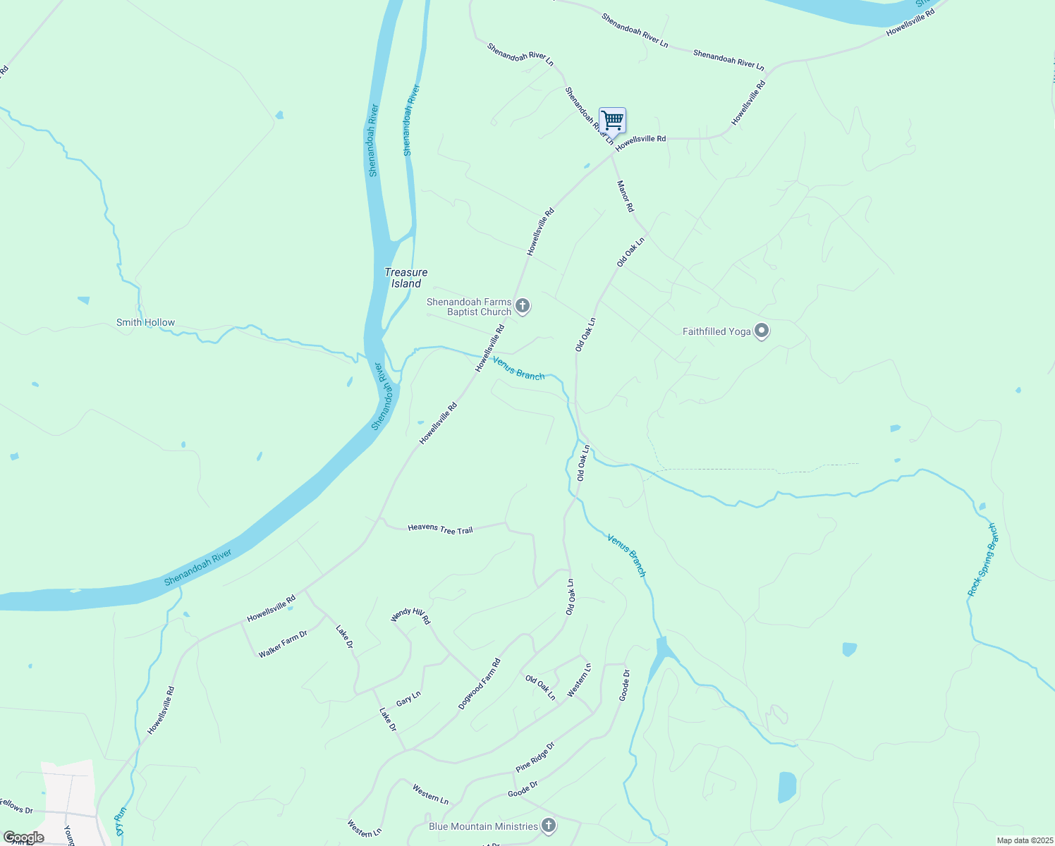 map of restaurants, bars, coffee shops, grocery stores, and more near 470 Thompson Mill Road in Front Royal