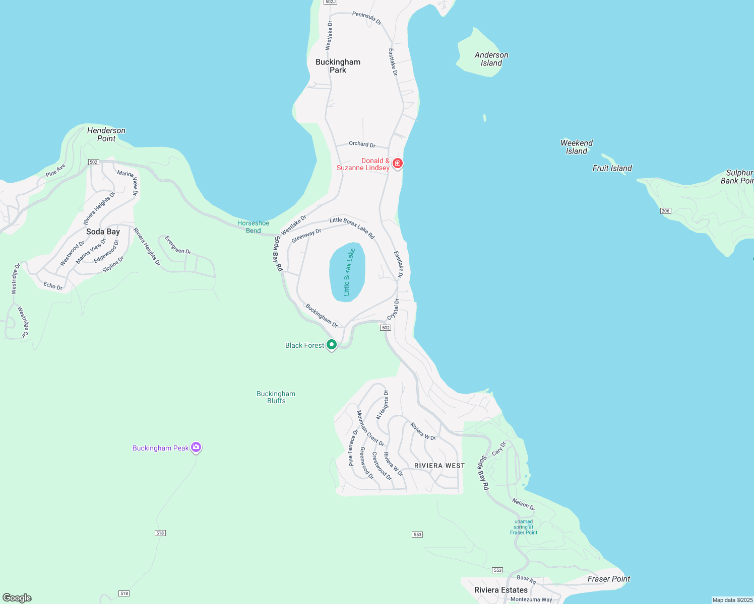 map of restaurants, bars, coffee shops, grocery stores, and more near 2992 Buckingham Drive in Kelseyville