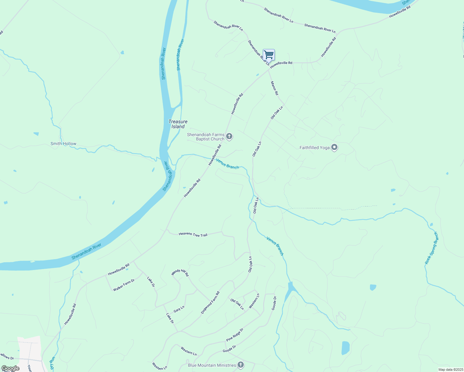 map of restaurants, bars, coffee shops, grocery stores, and more near 470 Thompson Mill Road in Front Royal