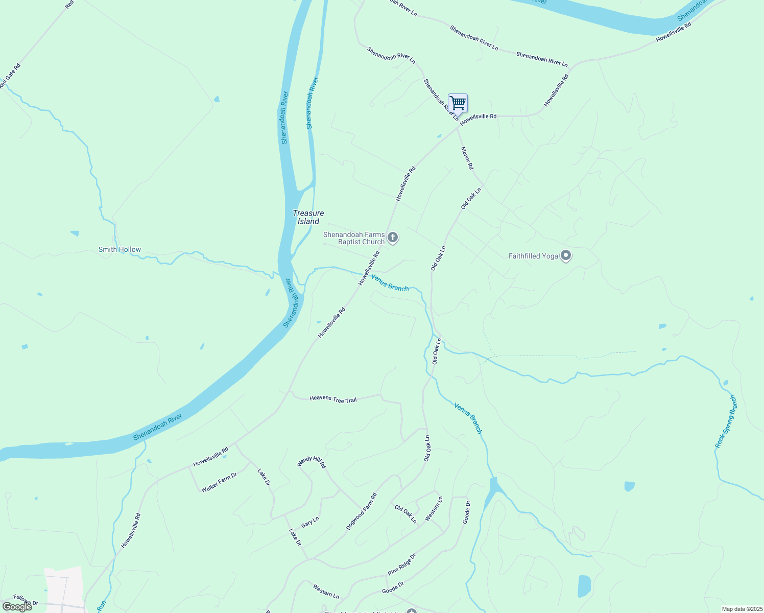map of restaurants, bars, coffee shops, grocery stores, and more near 151 Thompson Mill Road in Front Royal