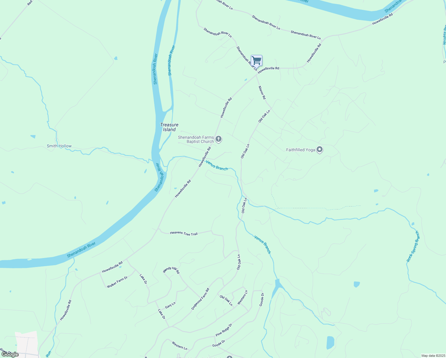 map of restaurants, bars, coffee shops, grocery stores, and more near 151 Thompson Mill Road in Front Royal