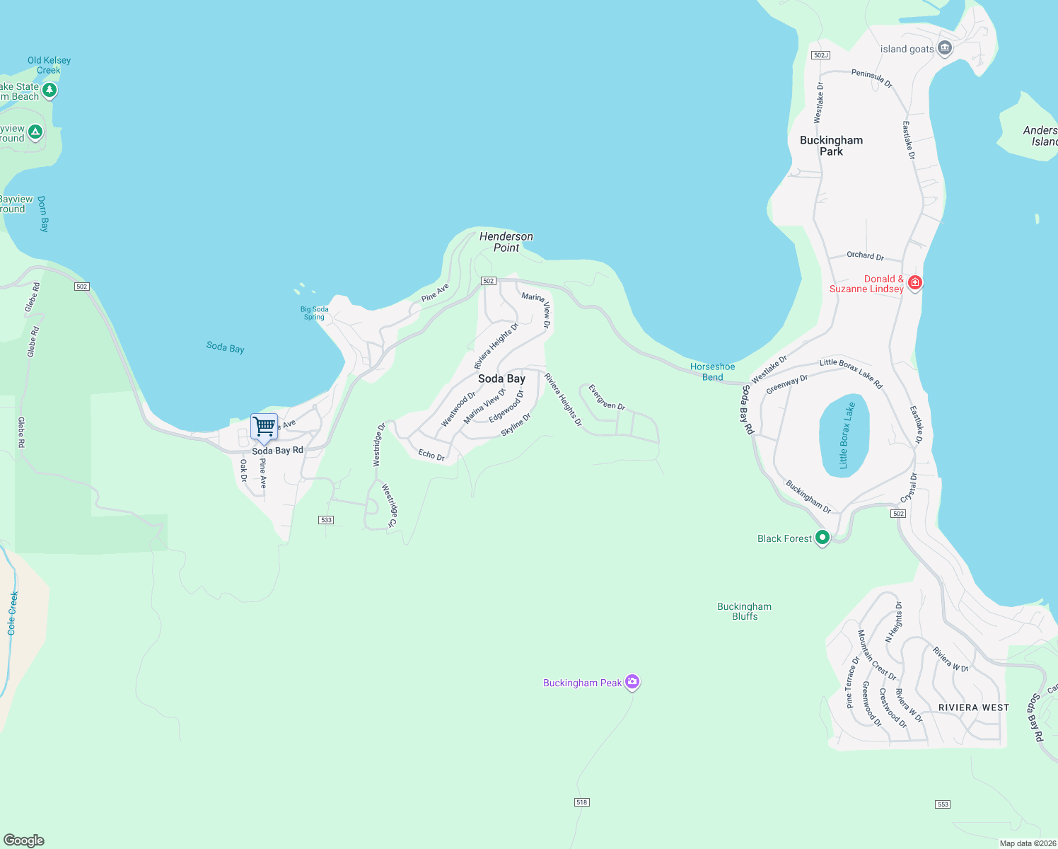 map of restaurants, bars, coffee shops, grocery stores, and more near 3122 Skyline Drive in Kelseyville