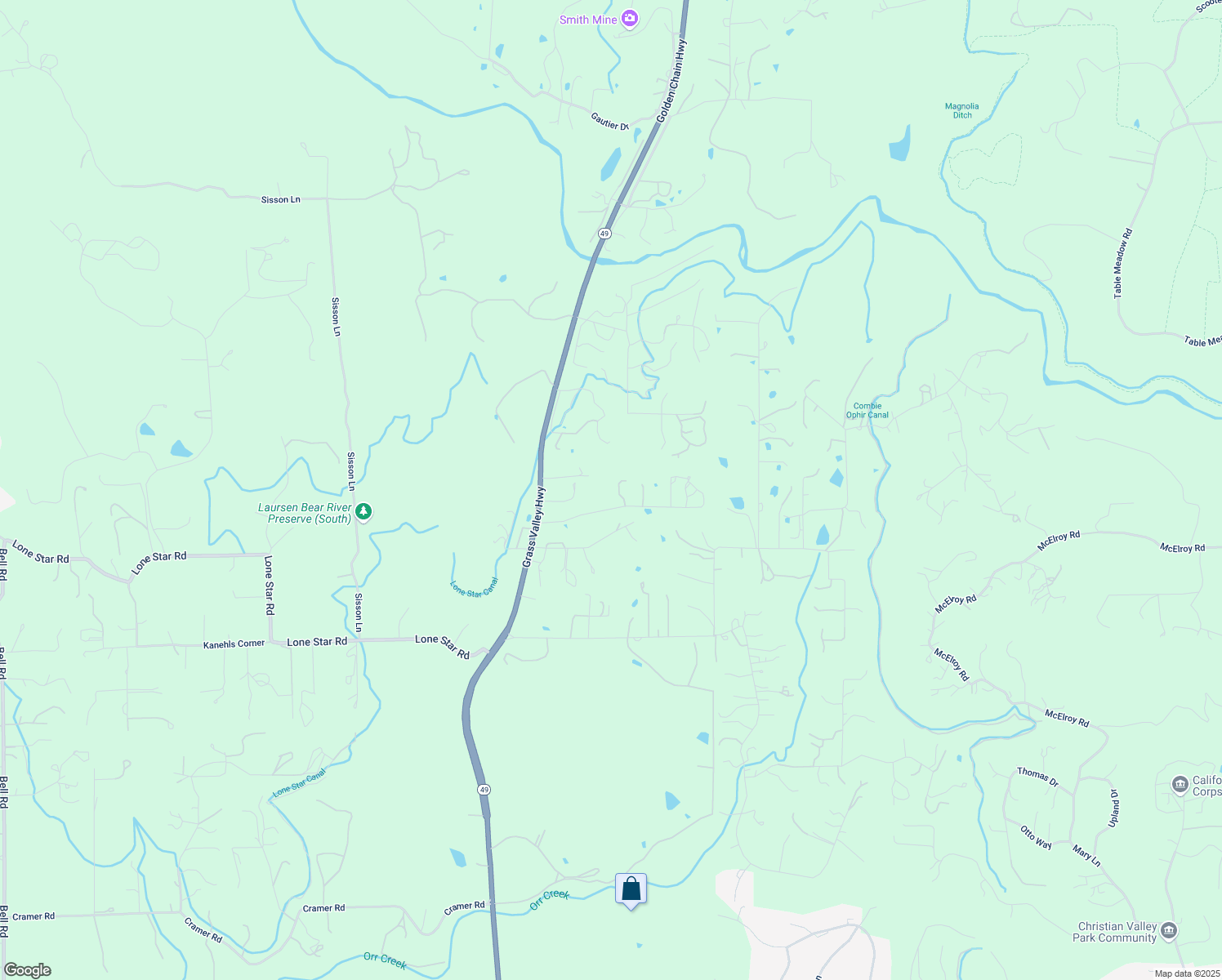 map of restaurants, bars, coffee shops, grocery stores, and more near 6470 Grass Valley Highway in Auburn