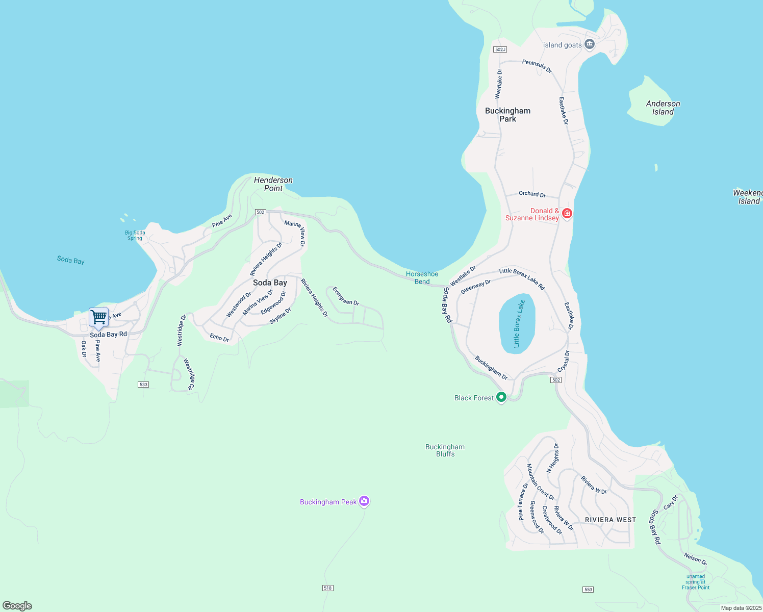 map of restaurants, bars, coffee shops, grocery stores, and more near 7528 Evergreen Drive in Kelseyville
