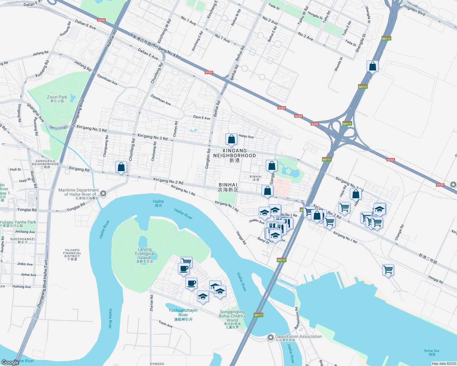 map of restaurants, bars, coffee shops, grocery stores, and more near in 