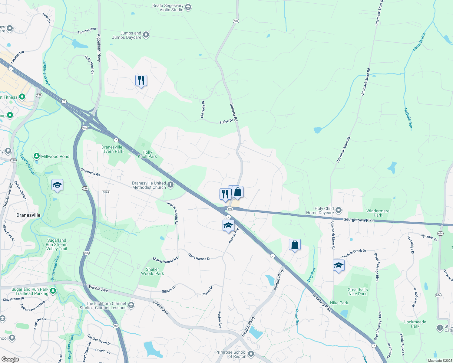map of restaurants, bars, coffee shops, grocery stores, and more near 1011 Preserve Ct in Great Falls
