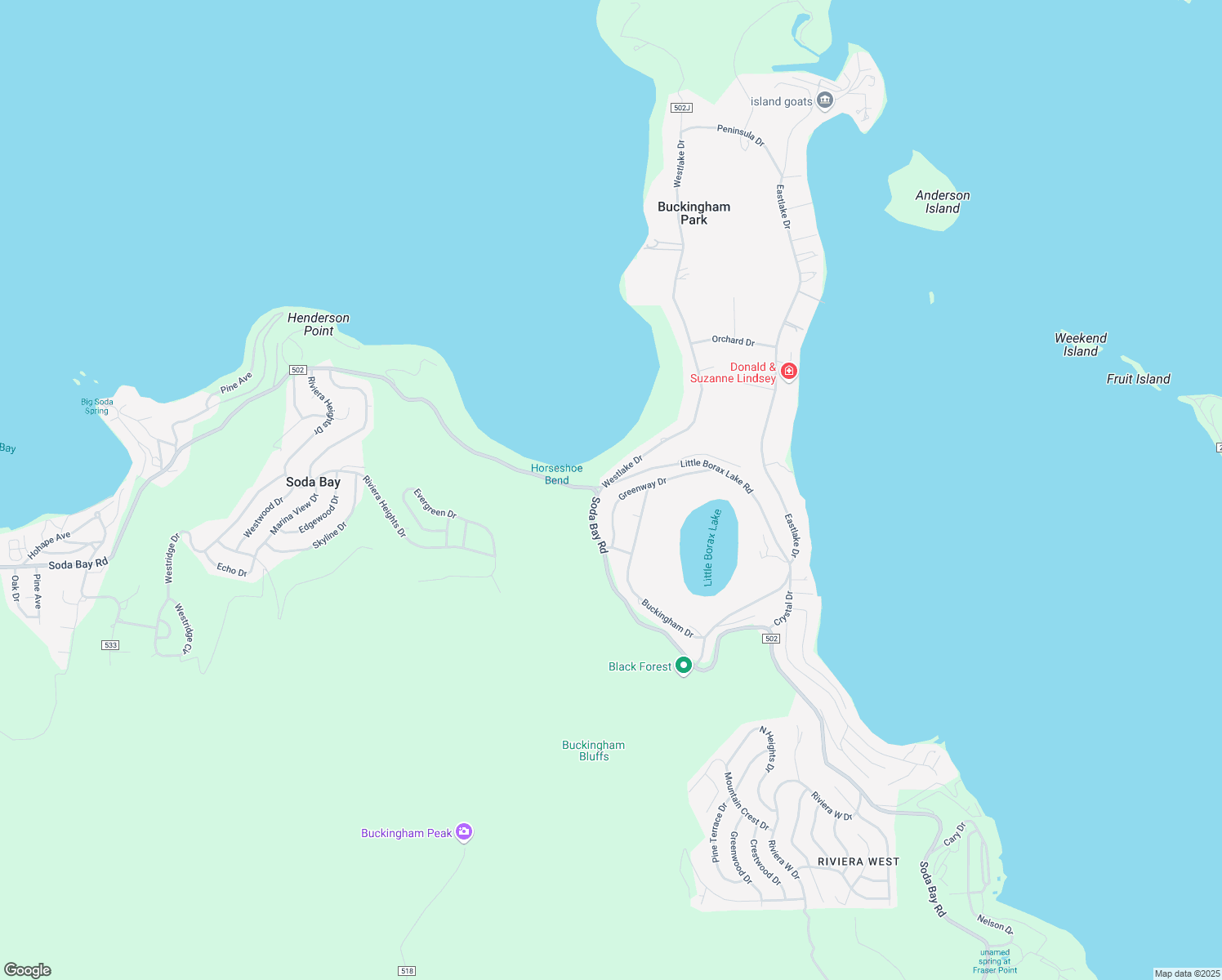 map of restaurants, bars, coffee shops, grocery stores, and more near 7911 Soda Bay Road in Kelseyville