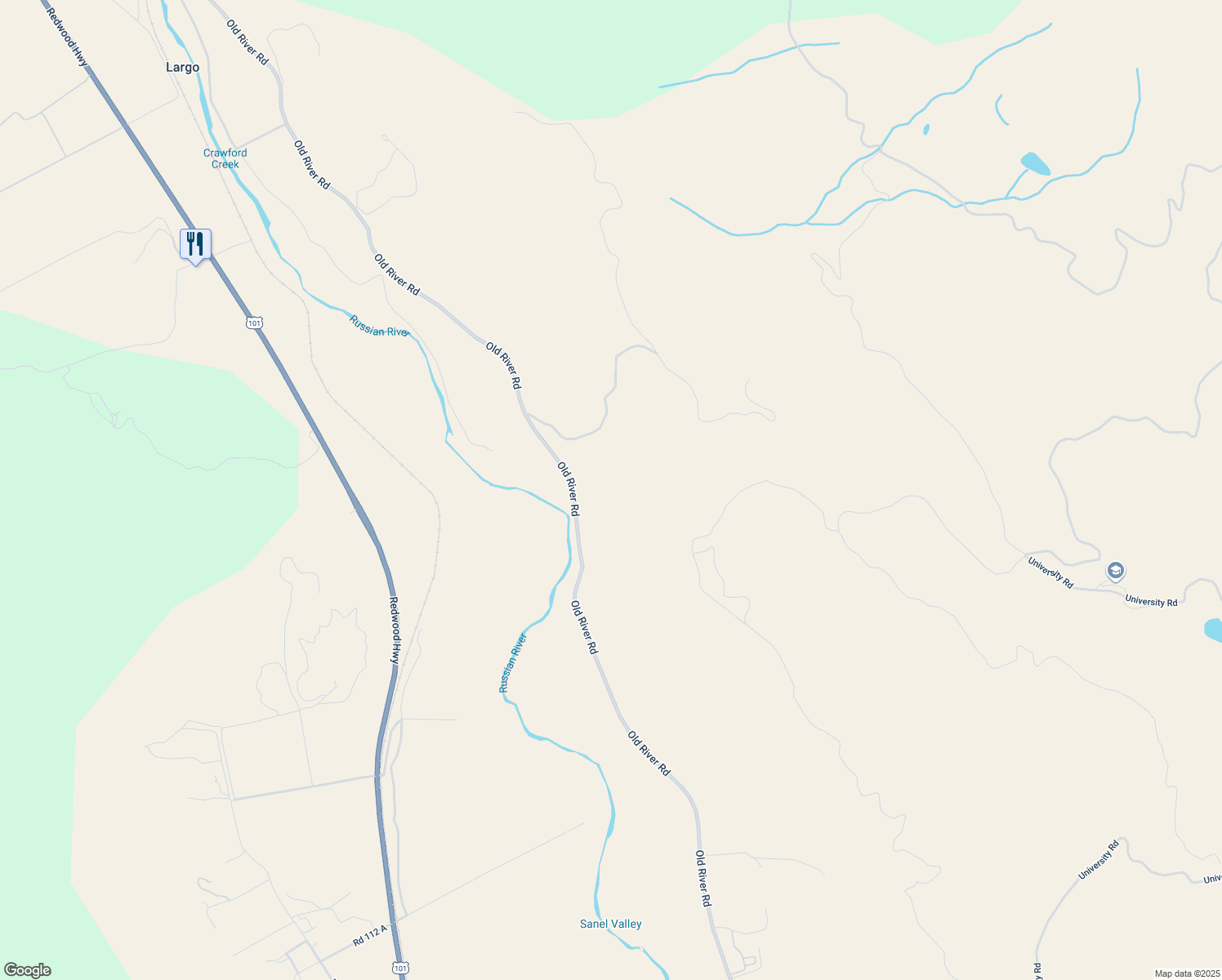 map of restaurants, bars, coffee shops, grocery stores, and more near in Hopland