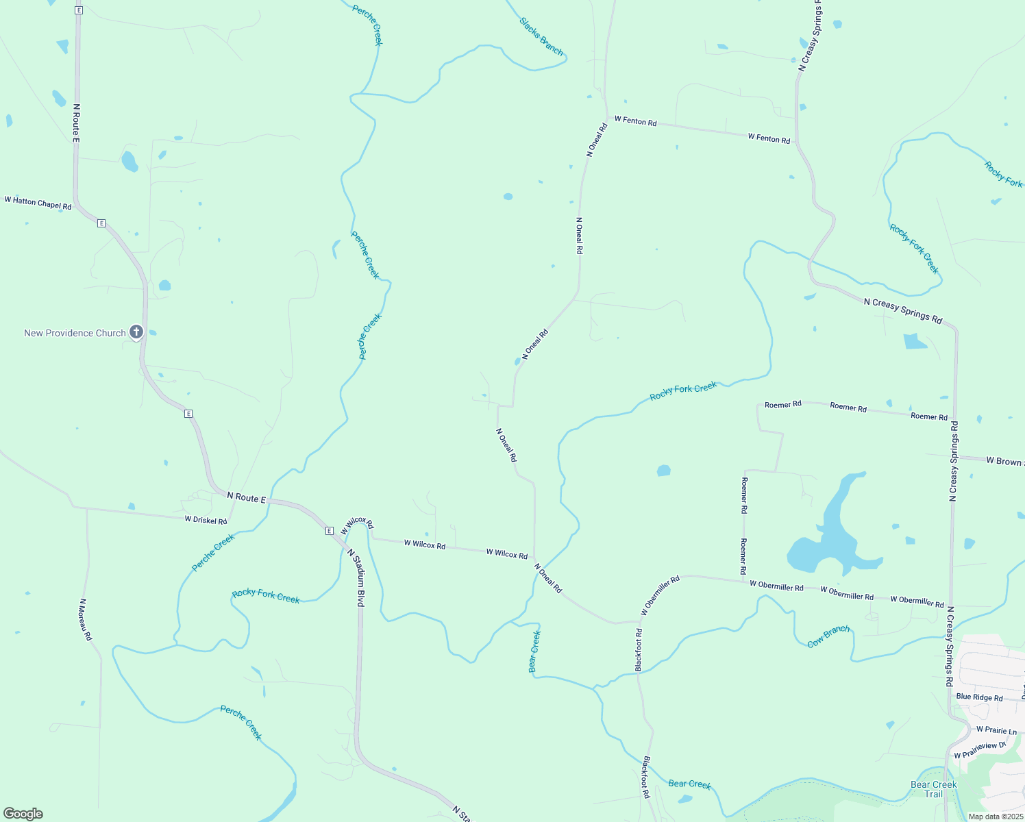 map of restaurants, bars, coffee shops, grocery stores, and more near 4600 North Oneal Road in Columbia