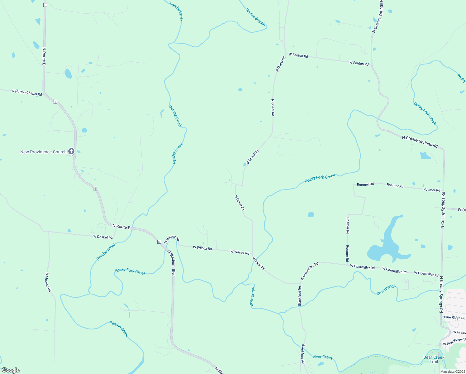 map of restaurants, bars, coffee shops, grocery stores, and more near 4600 North Oneal Road in Columbia