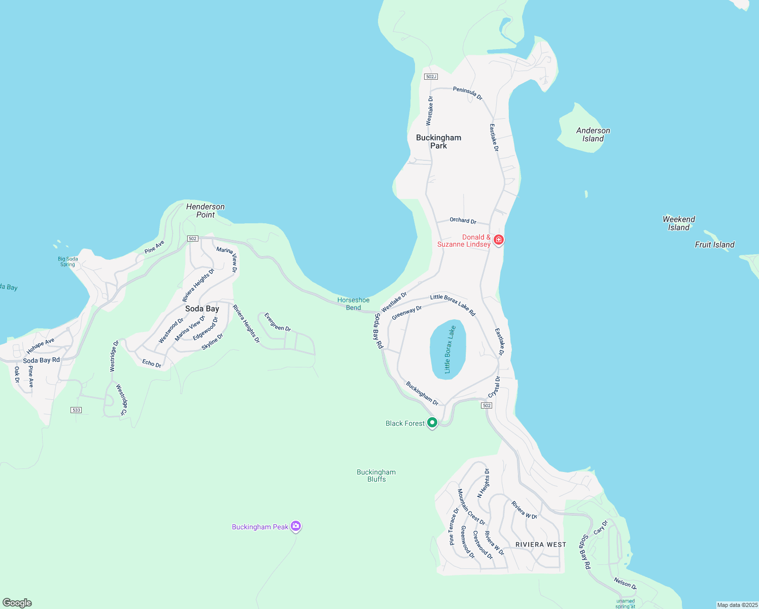 map of restaurants, bars, coffee shops, grocery stores, and more near 2705 Westlake Dr in Kelseyville