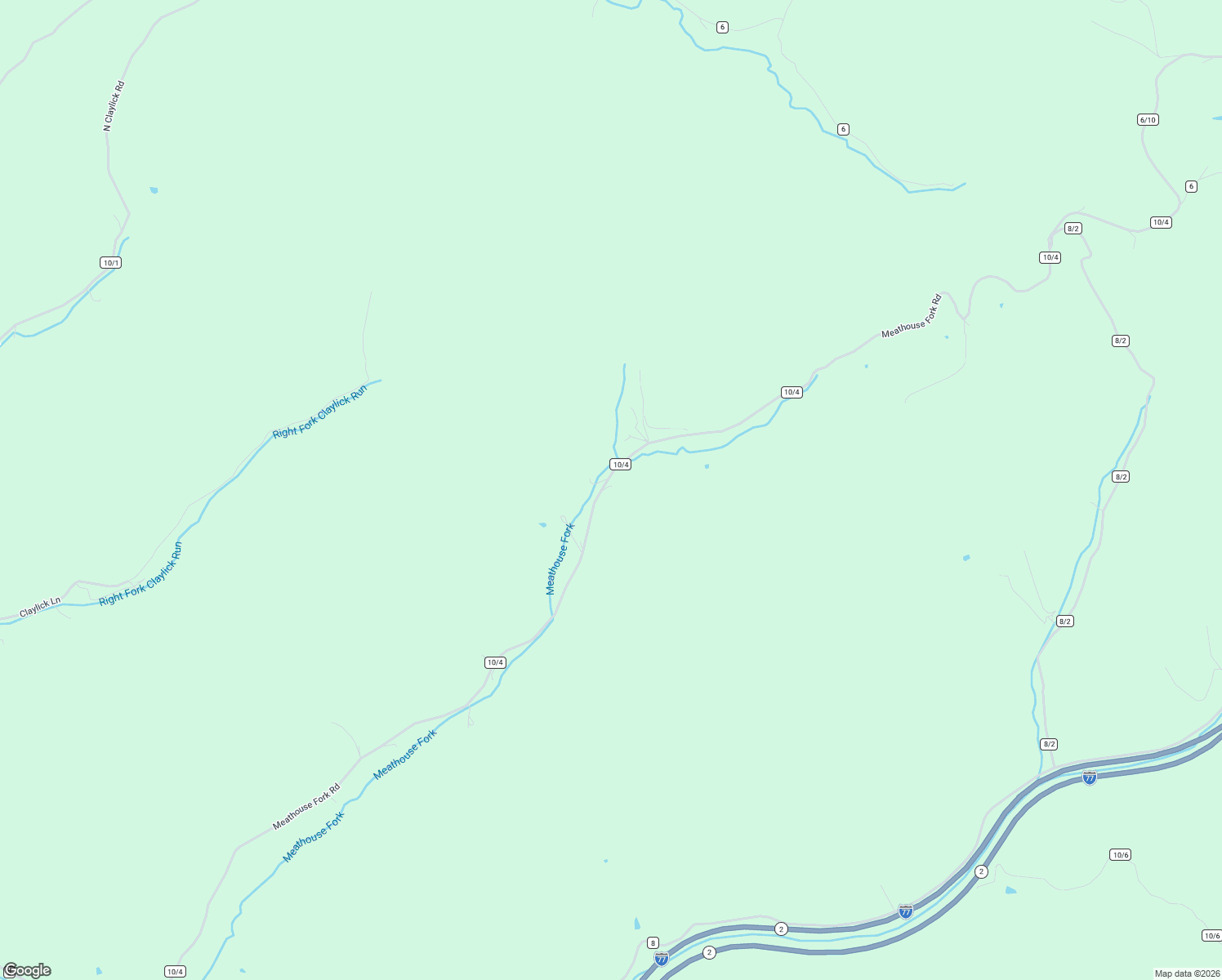 map of restaurants, bars, coffee shops, grocery stores, and more near 1990 Meathouse Fork Road in Ravenswood