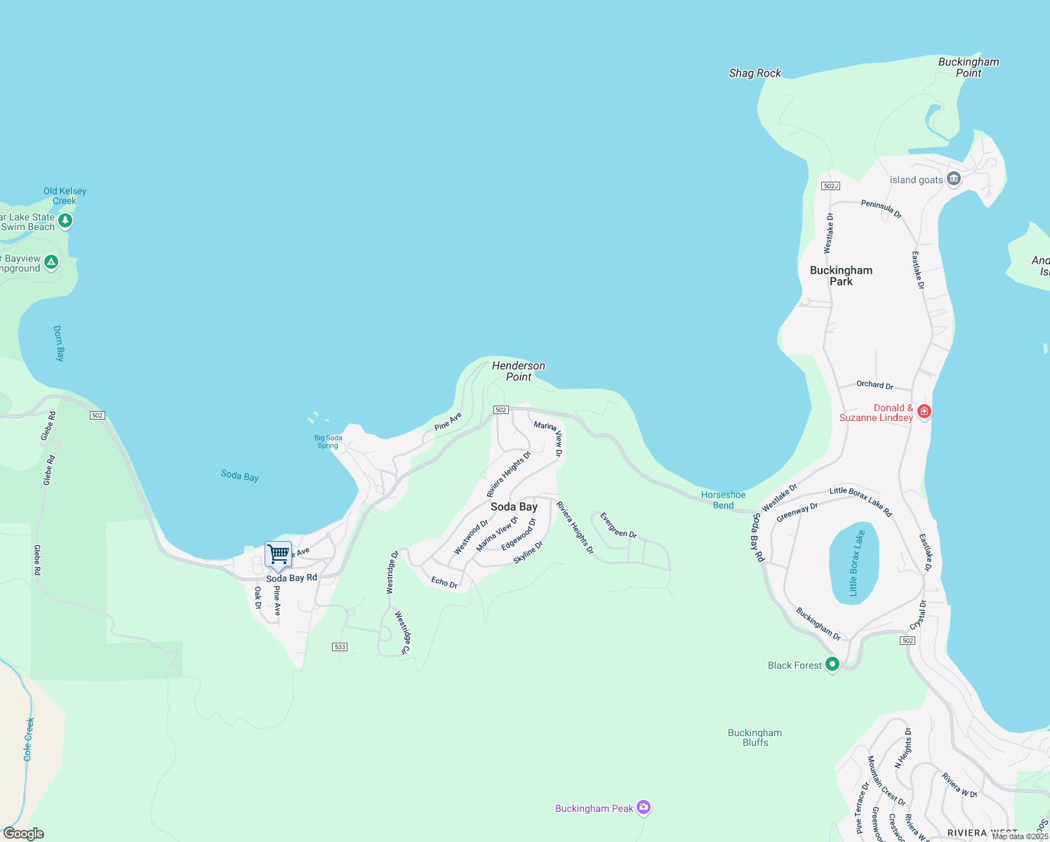 map of restaurants, bars, coffee shops, grocery stores, and more near 2789 Marina View Drive in Kelseyville