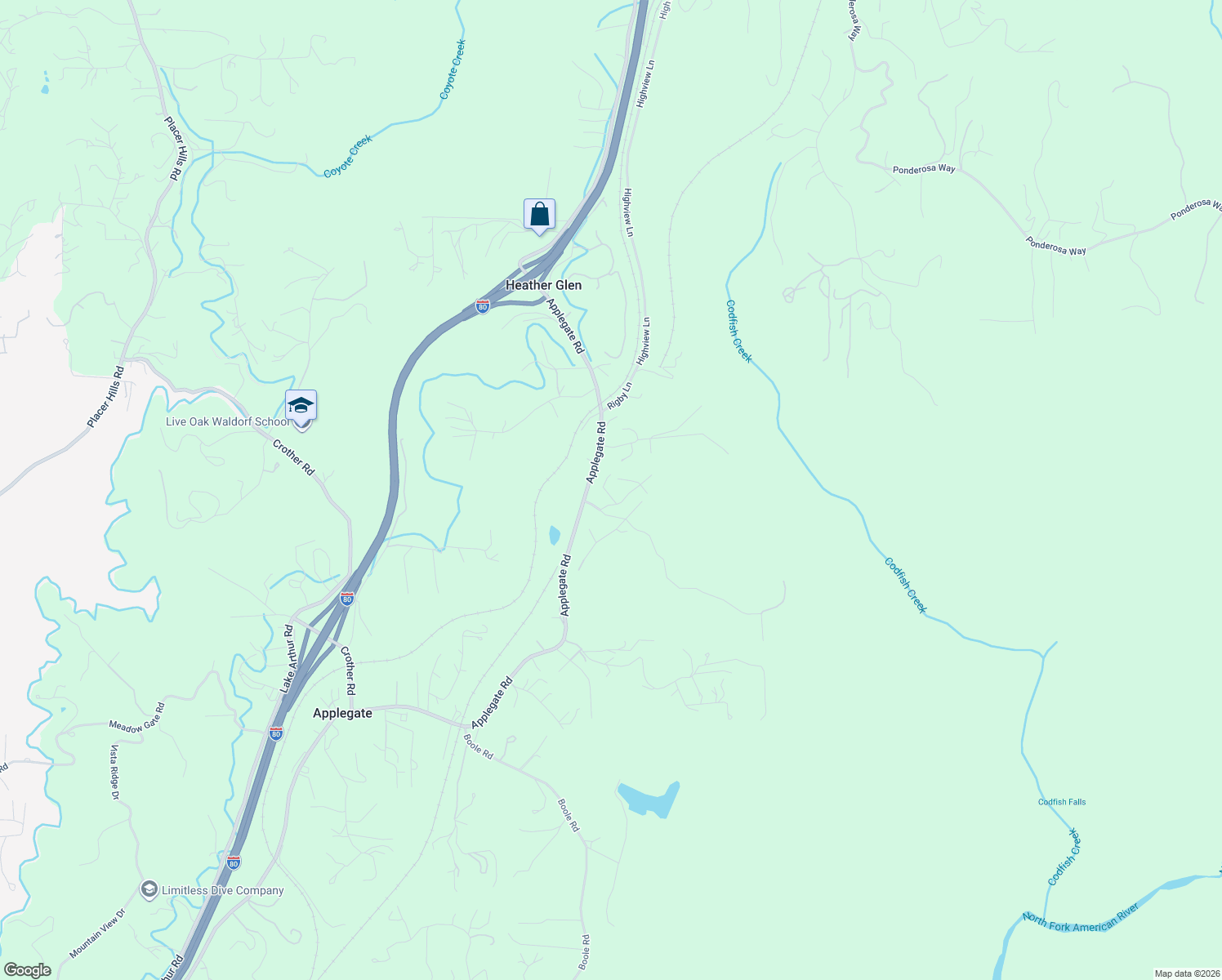 map of restaurants, bars, coffee shops, grocery stores, and more near 567 West Dundee Court in Colfax