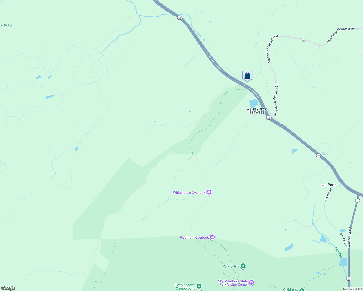 map of restaurants, bars, coffee shops, grocery stores, and more near 714 Mcguire Circle in Berryville