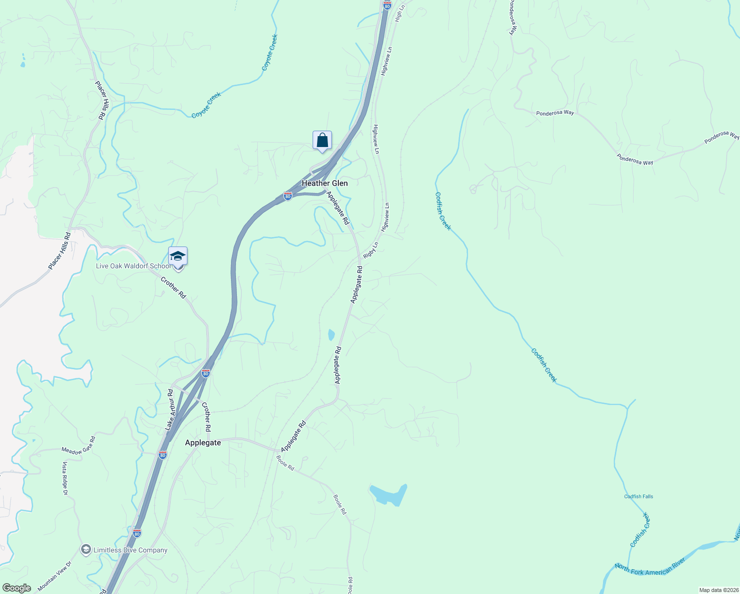 map of restaurants, bars, coffee shops, grocery stores, and more near 567 West Dundee Court in Colfax