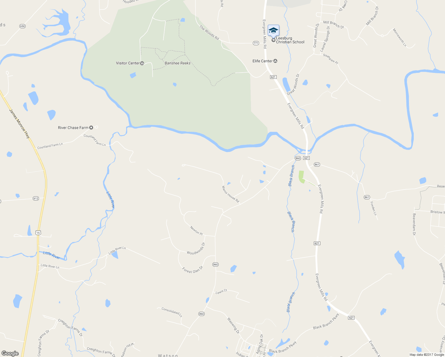 map of restaurants, bars, coffee shops, grocery stores, and more near 40860 Manor House Road in Leesburg